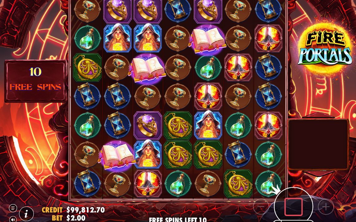 Free Spins round with special reels and Fire Portal Wilds